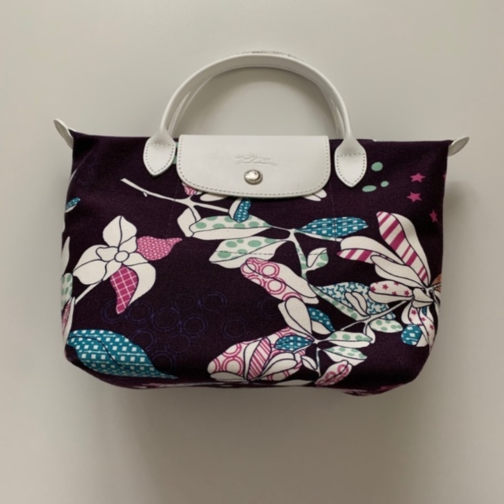 Longchamp Limited Edition Floral Le Pliage Bag